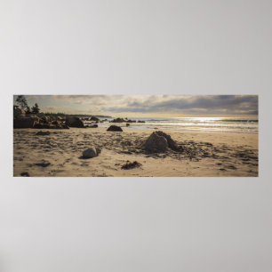 Fallen Sand Castle On The Beach Poster