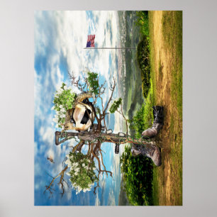 Fallen Soldiers Cross Poster