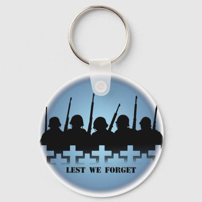 Fallen Soldiers Key Chain Lest We Forget War Hero (Front)