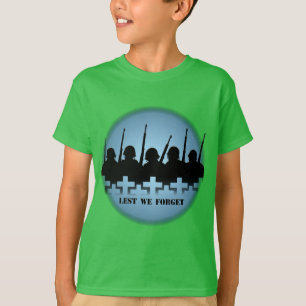 Fallen Soldiers Kids T-shirts Lest We Forget Tee