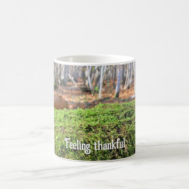Fallen Tree in Moss  - Personalized Thanksgiving Coffee Mug (Center)