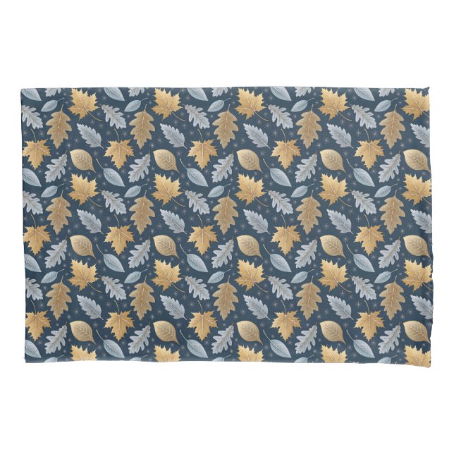 Fallen Winter Leaves dusted by Frost Pillowcase (Front)