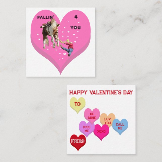FALLIN' 4 YOU Valentine's Conversation Hearts Card (Front/Back)