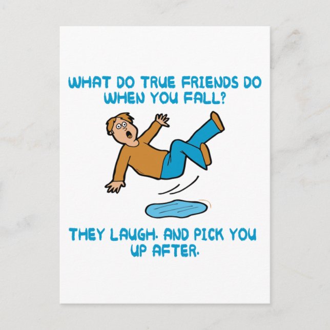 Falling and True Friends Postcard (Front)