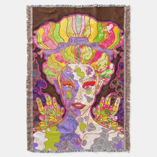 Falling Angel Throw Blanket (Front Vertical)