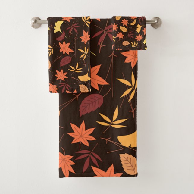 Falling Autumn Leaves - Bath Towel Set (Insitu)