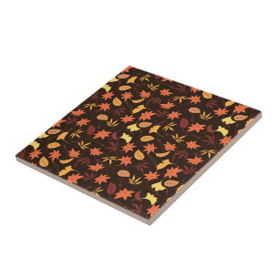 Falling Autumn Leaves - Beautiful Season Ceramic Tile