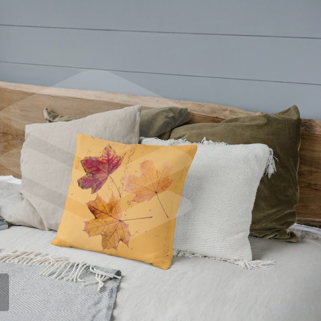 Falling Autumn Leaves Brown and Orange Pillow (Creator Uploaded)