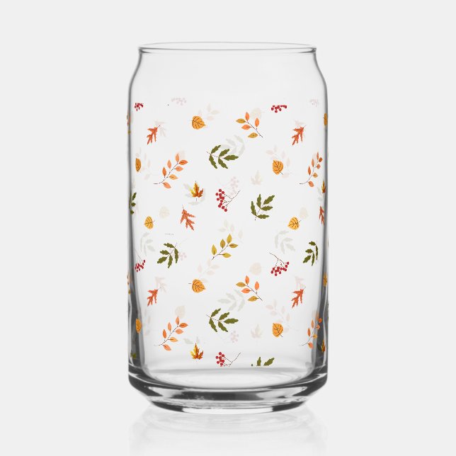 Falling Autumn Leaves Can Glass (Front)