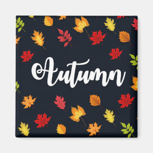 Falling Autumn Leaves Red Orange Yellow Magnet