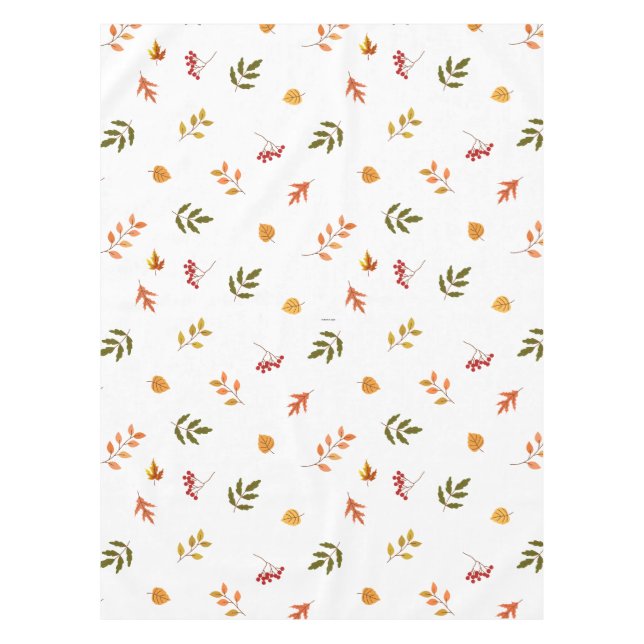 Falling Autumn Leaves Tablecloth (Front)