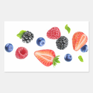 Falling berries rectangular sticker