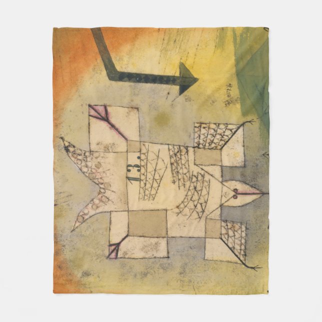 Falling Bird Paul Klee 1919  Fleece Blanket (Front)