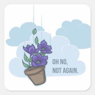 Falling Bowl of Petunias Square Sticker