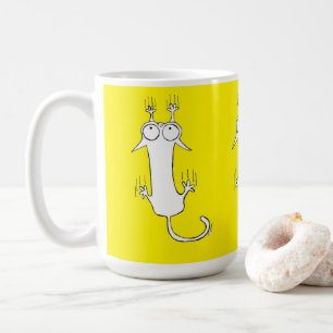 FALLING CAT YELLOW CATS MUG