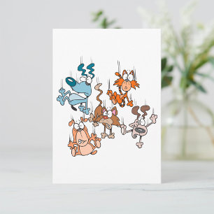 Falling Cats And Dogs Invitations