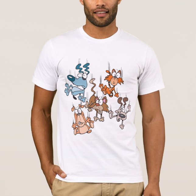Falling Cats And Dogs Mens T-Shirt (Front)