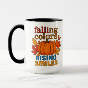 Falling Colours Rising Smiles Autumn Quote Mug