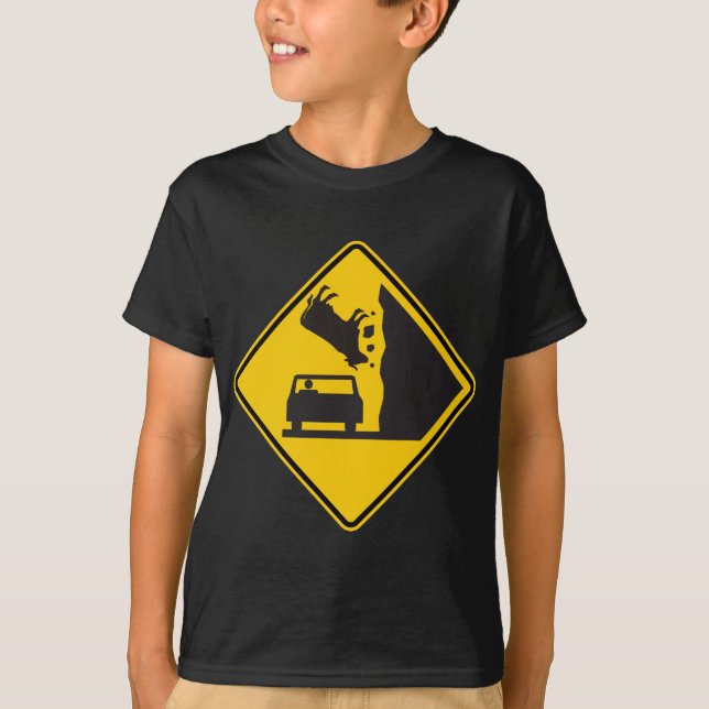 Falling Cow Zone Highway Sign T-Shirt (Front)