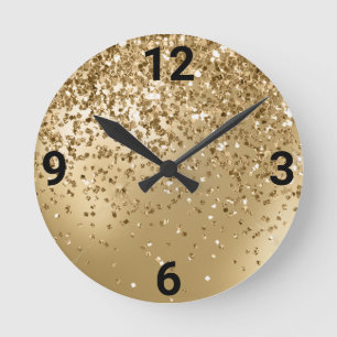 FALLING CRYSTAL GOLD MODERN WALL CLOCK