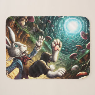 Falling Down the Rabbit Hole Sherpa Blanket