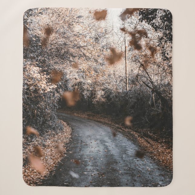 FALLING DRIED LEAVES SHERPA BLANKET (Front)