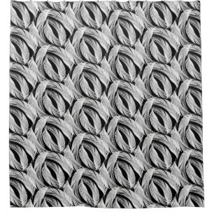 Falling Feathers In Black And White Shower Curtain