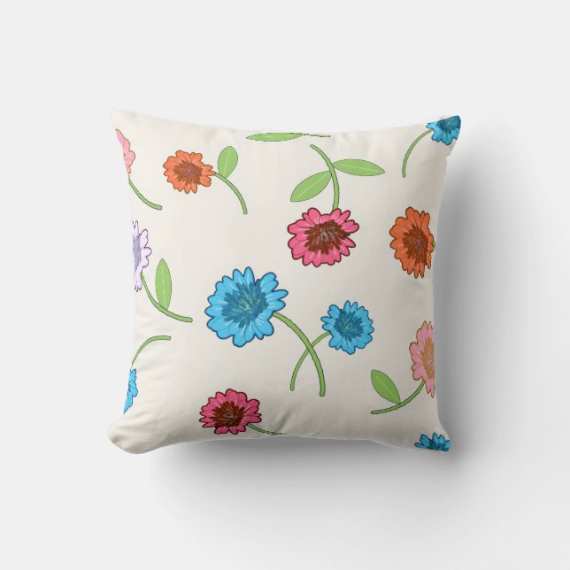 falling flowers cushion (Front)