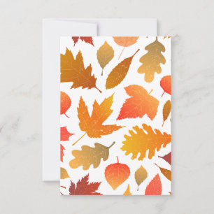 Falling for Autumn – Cosy Leaf Pattern Thank You Card
