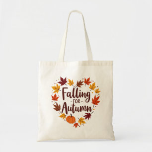 Falling for Autumn Heart Pumpkin Tote Bag