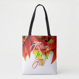 Falling for fall autumn maple leaves tote bag