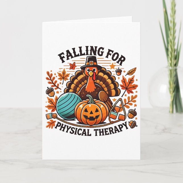 Falling For Physical Therapy Pt Pumpkin Fall Thank Card (Front)