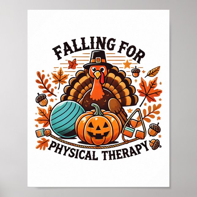 Falling For Physical Therapy Pt Pumpkin Fall Thank Poster (Front)