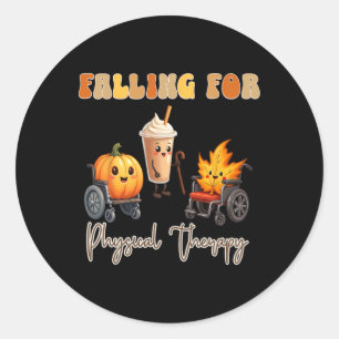 Falling For Physical Therapy Thanksgiving Pumpkin Classic Round Sticker