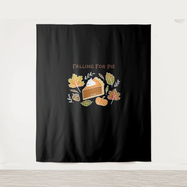 Falling for Pie – Cosy Autumn Pumpkin Pie Design C Tapestry (Front)