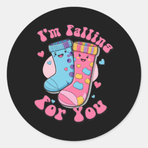 Falling For You Nurse Valentine Cna Fall Risk Non- Classic Round Sticker