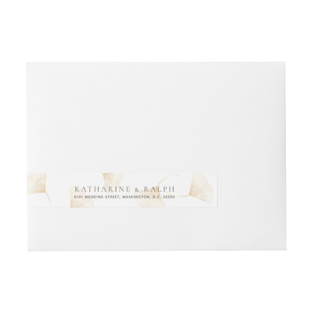 Falling Gold Ginkgo Leaves Wraparound Label (Front)