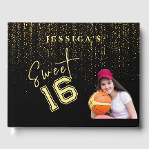 Falling Golden Sparkles Sweet Sixteen Birthday