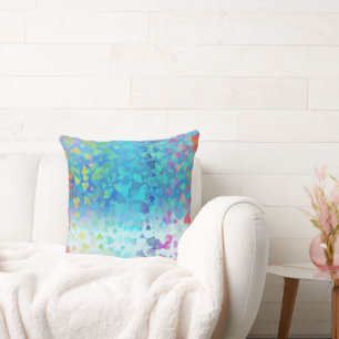 Falling Hearts Baby Blue Cushion