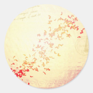 Falling hearts classic round sticker