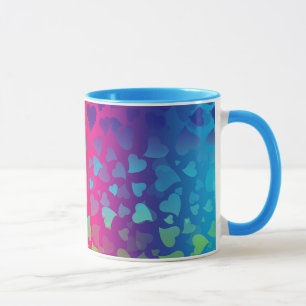 Falling Hearts Colourful Mug