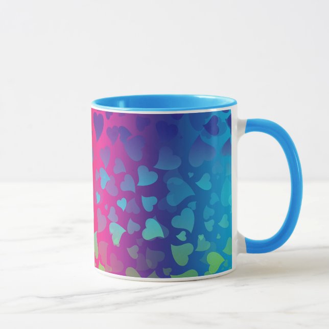 Falling Hearts Colourful Mug (Right)