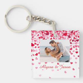 Falling Hearts Love Key Ring