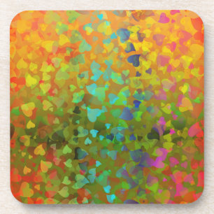 Falling Hearts Orange Coaster