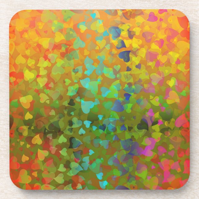 Falling Hearts Orange Coaster (Front)