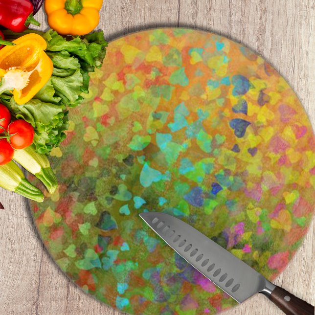 Falling Hearts Orange Cutting Board (Falling Hearts Orange Cutting Board by Looly Elzayat
)