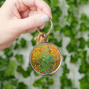 Falling Hearts Orange Key Ring