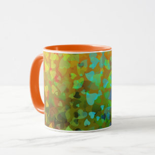 Falling Hearts Orange Mug