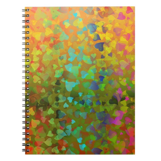 Falling Hearts Orange Notebook (Front)