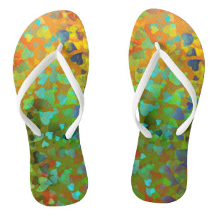 Falling Hearts Orange Thongs